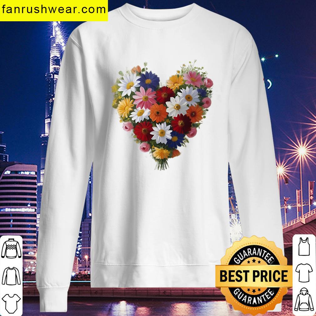 Blooming Heart Graphic Tee Cute Style T-shirt