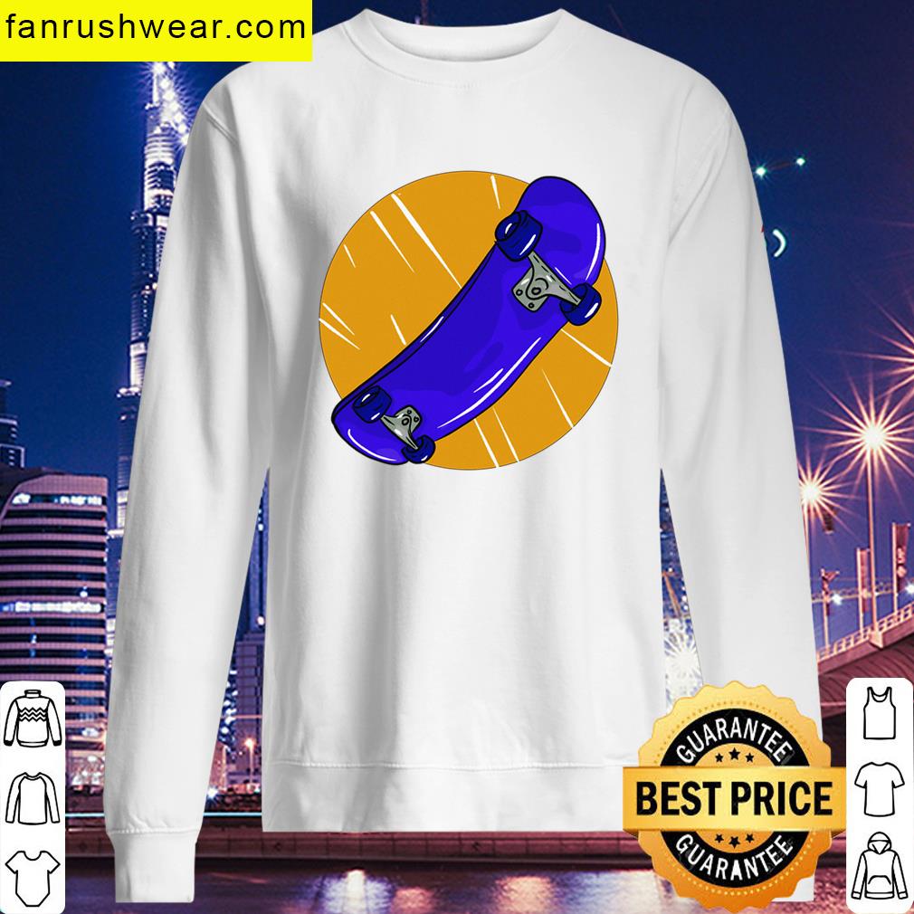 Blue Skateboard Circle Design Tee T-shirt