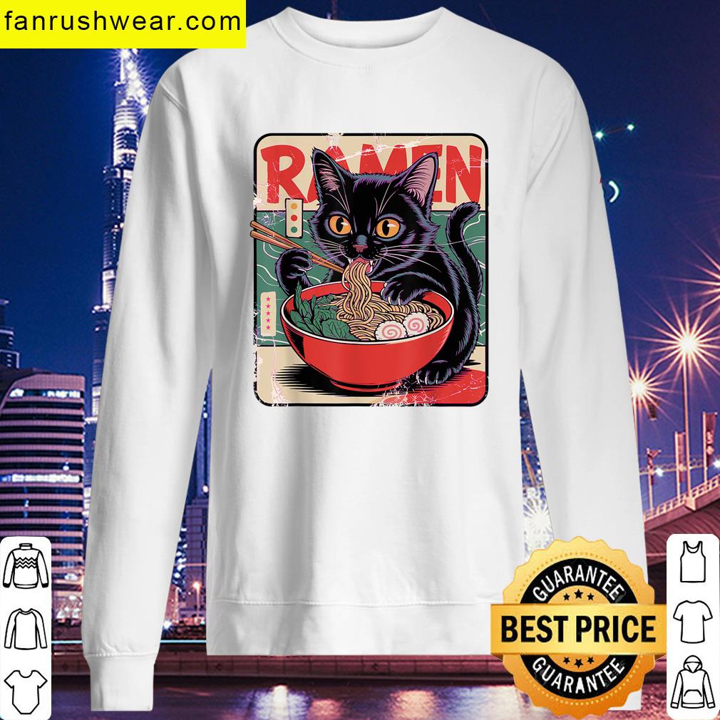 Cat Ramen Anime Graphic Tee T-shirt