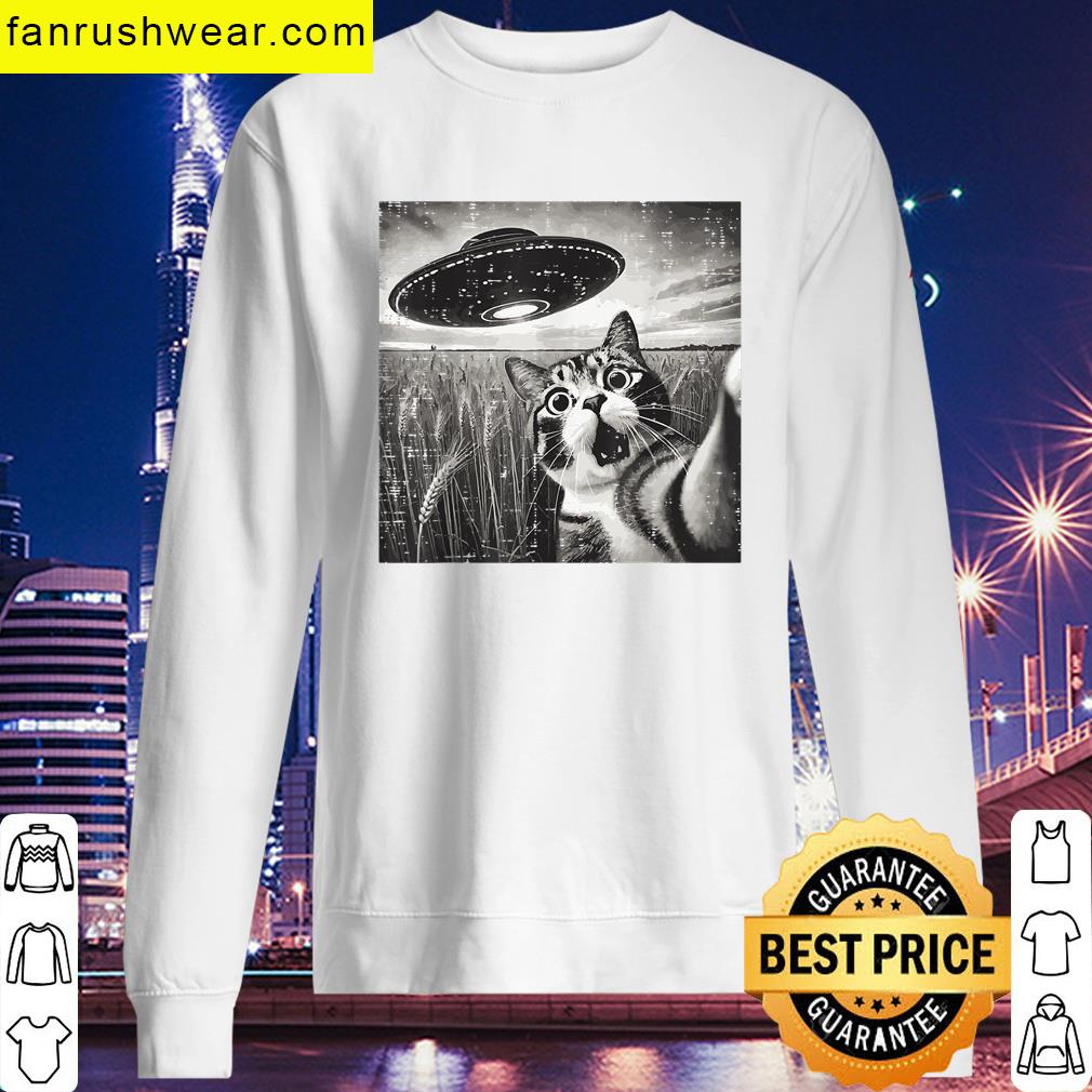 Cat Ufo Alien Graphic Tee T-shirt