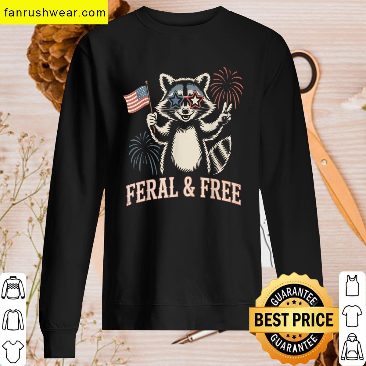 Feral But Free Graphic Tee Fireworks T-shirt