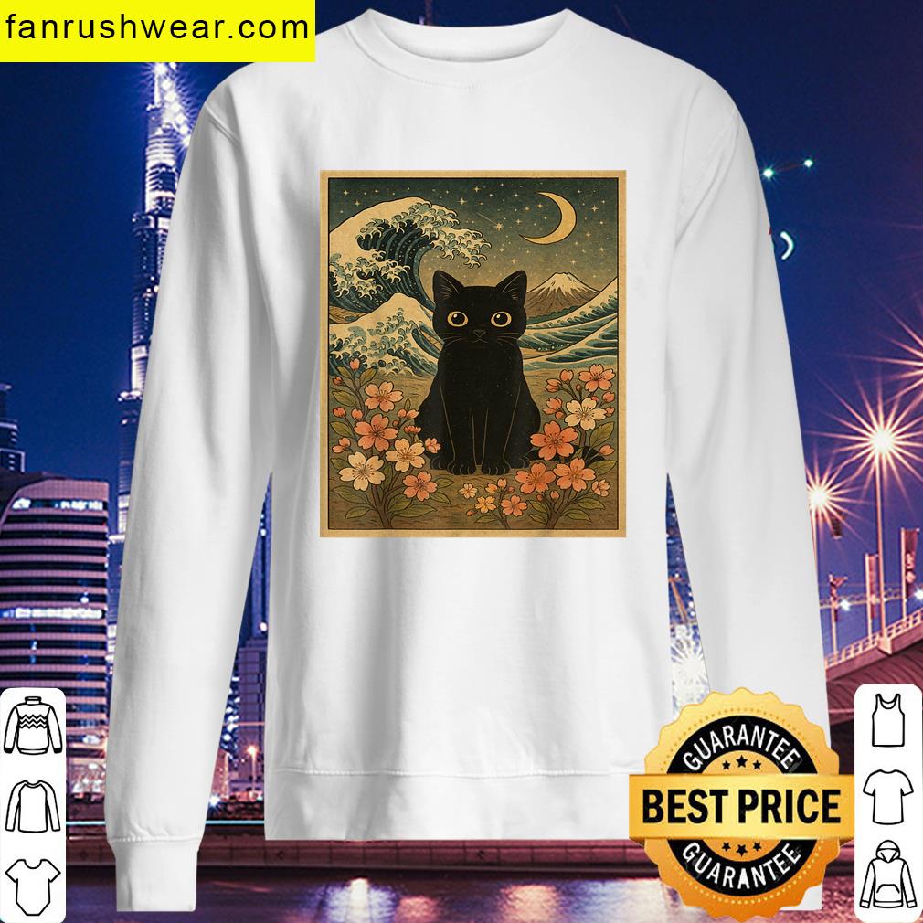 Funny Cat Gift Japanese Art T-shirt