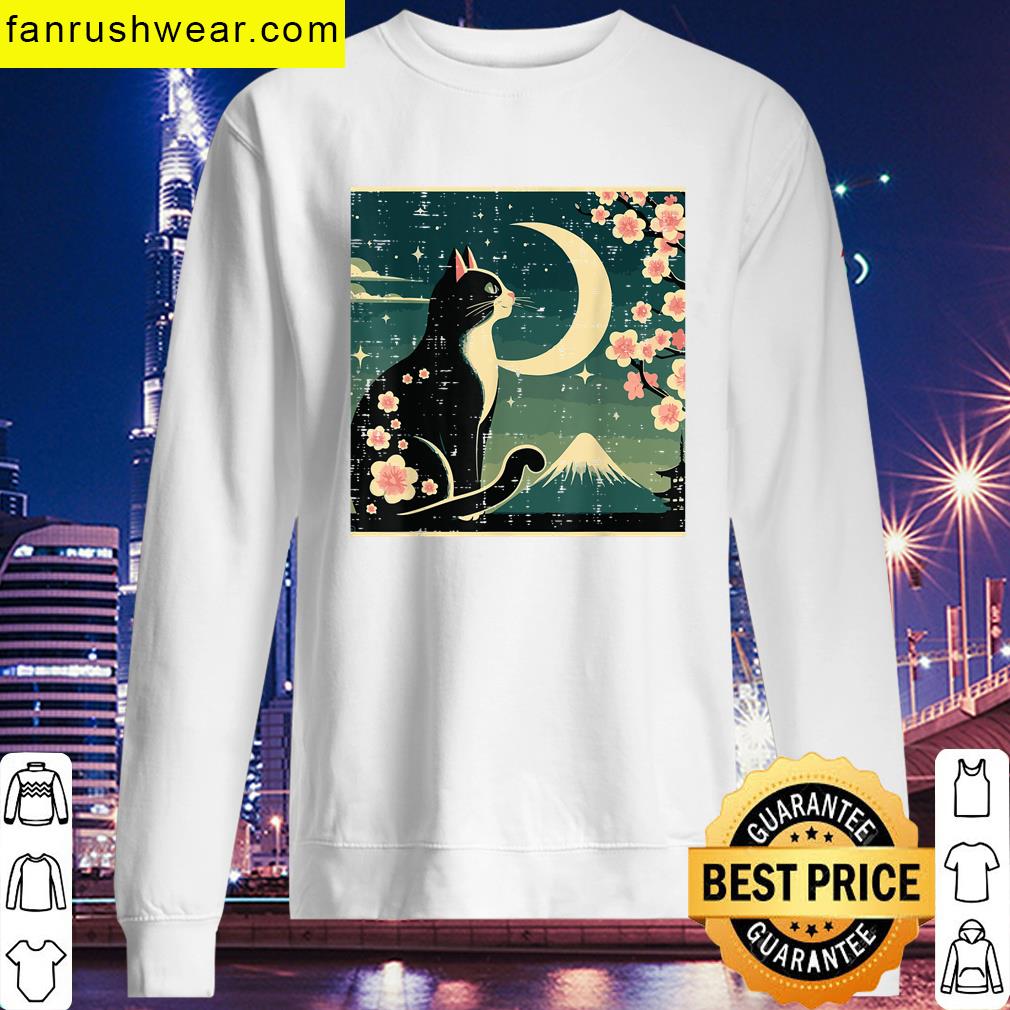 Japanese Cat Sakura Moon Girls T-shirt