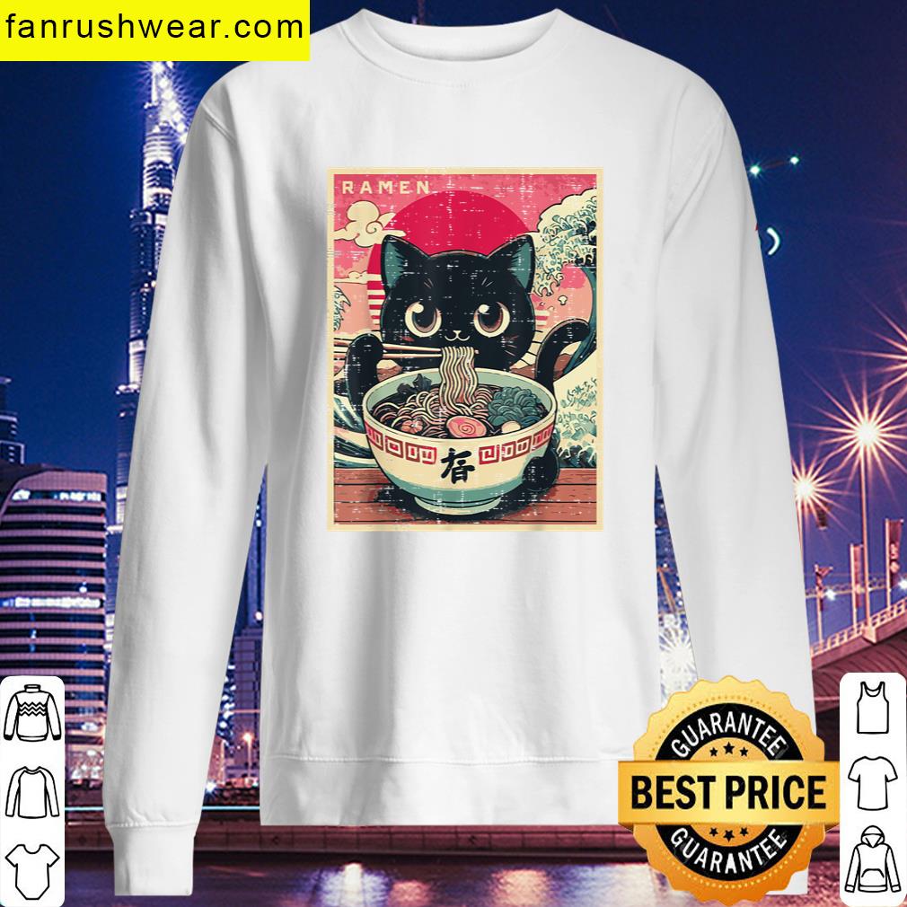 Japanese Kawaii Cat Ramen Tee T-shirt