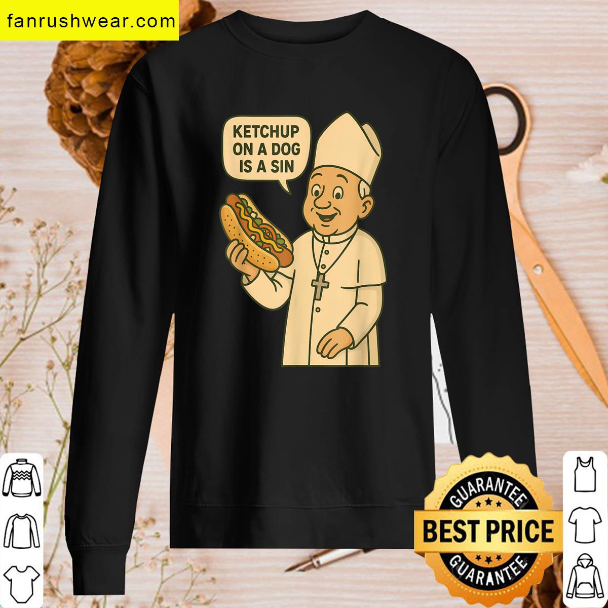Ketchup Dog Pope Design Tee T-shirt