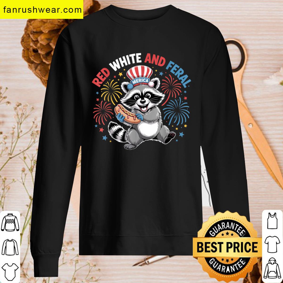 Funny Raccoon America 2025 Red White T-shirt