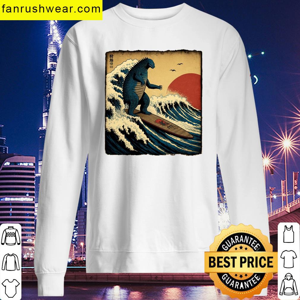 Godzilla Surfing Art T-shirt