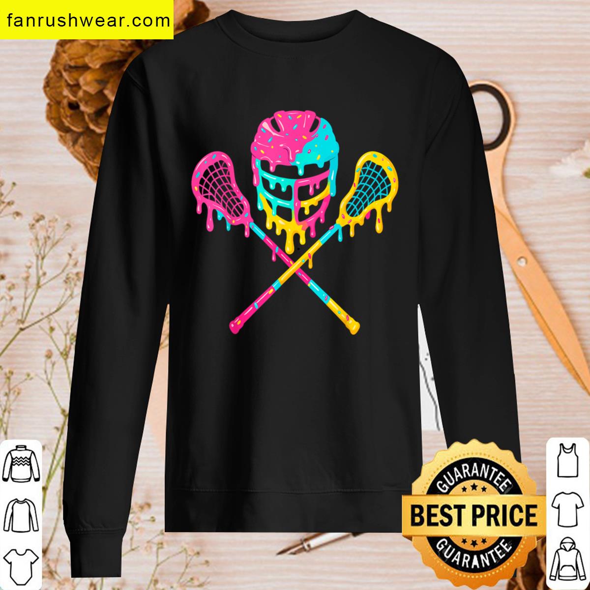 Lacrosse Helmet Cool Drip Tee T-shirt