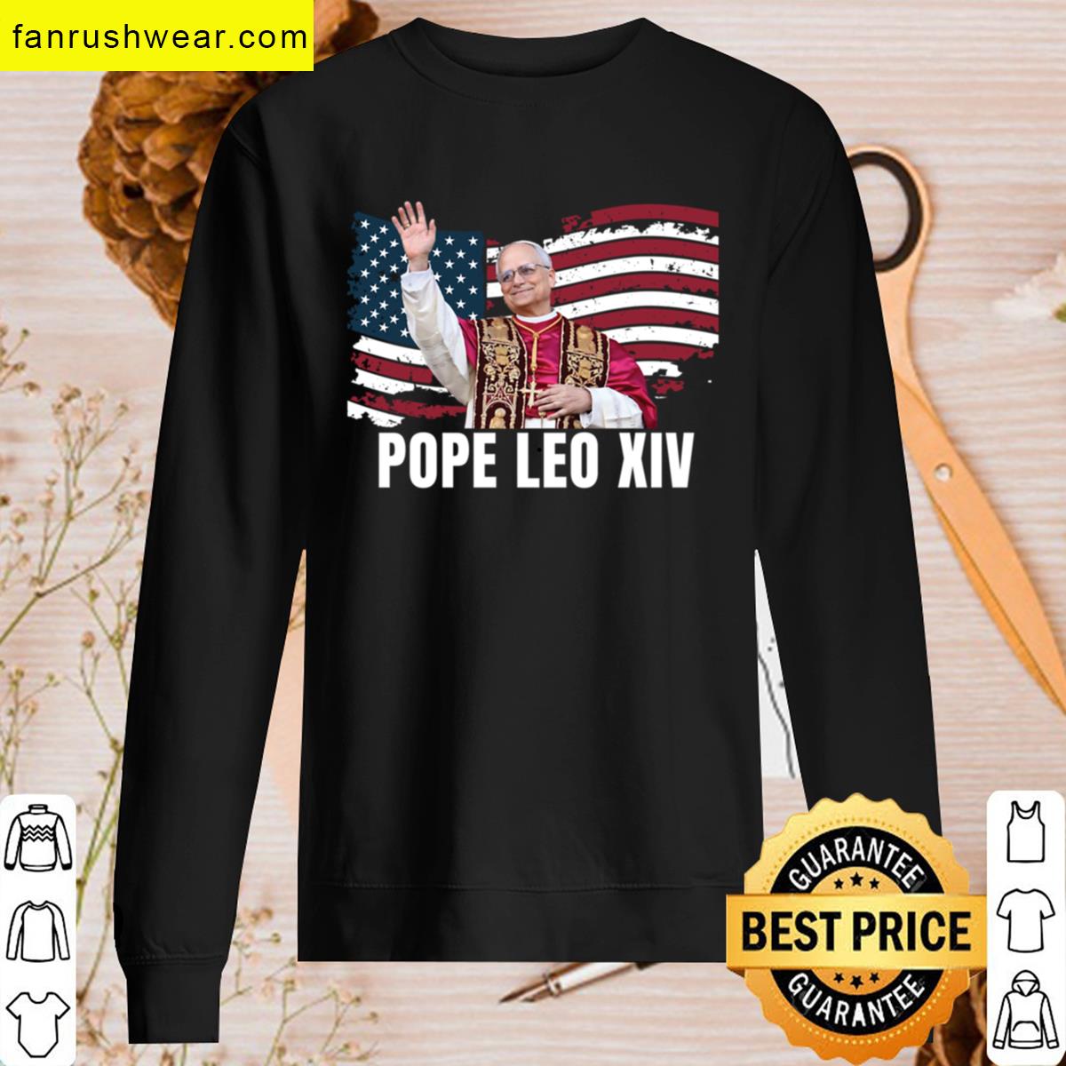 New Pope Leo Xiv American Flag T-shirt