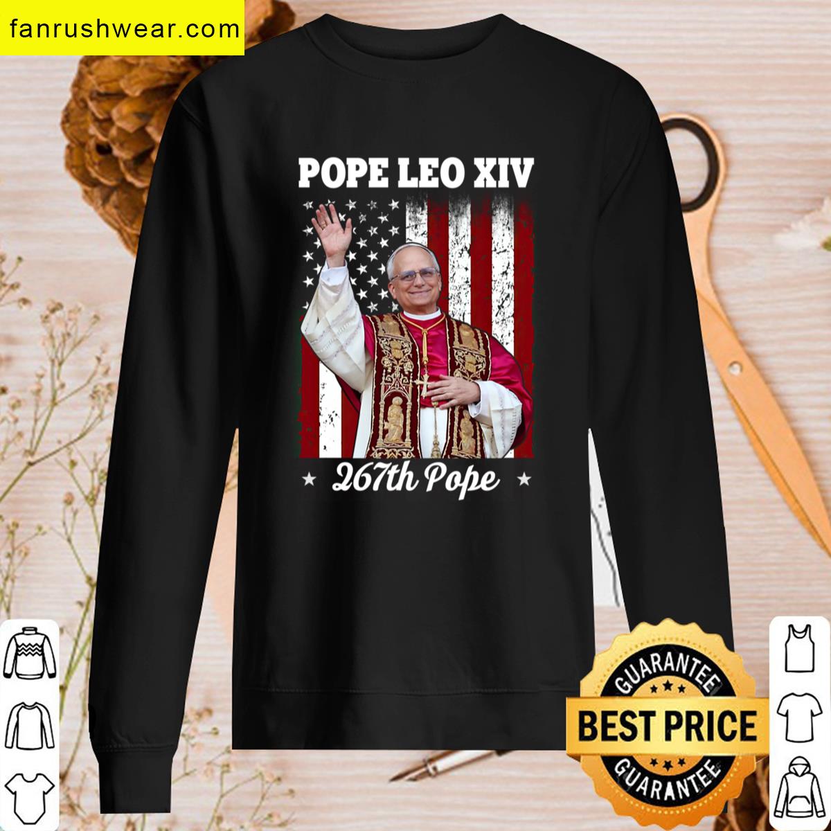 New Pope Leo Xiv American Flag Tee T-shirt