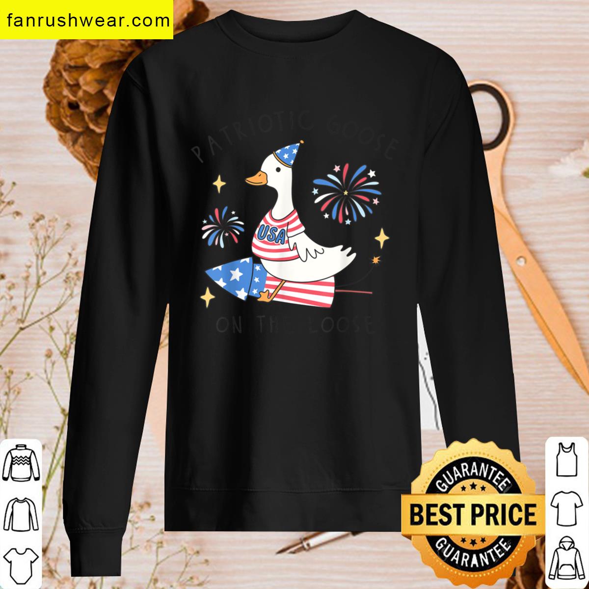 Patriotic Goose Loose Humorous Tee T-shirt