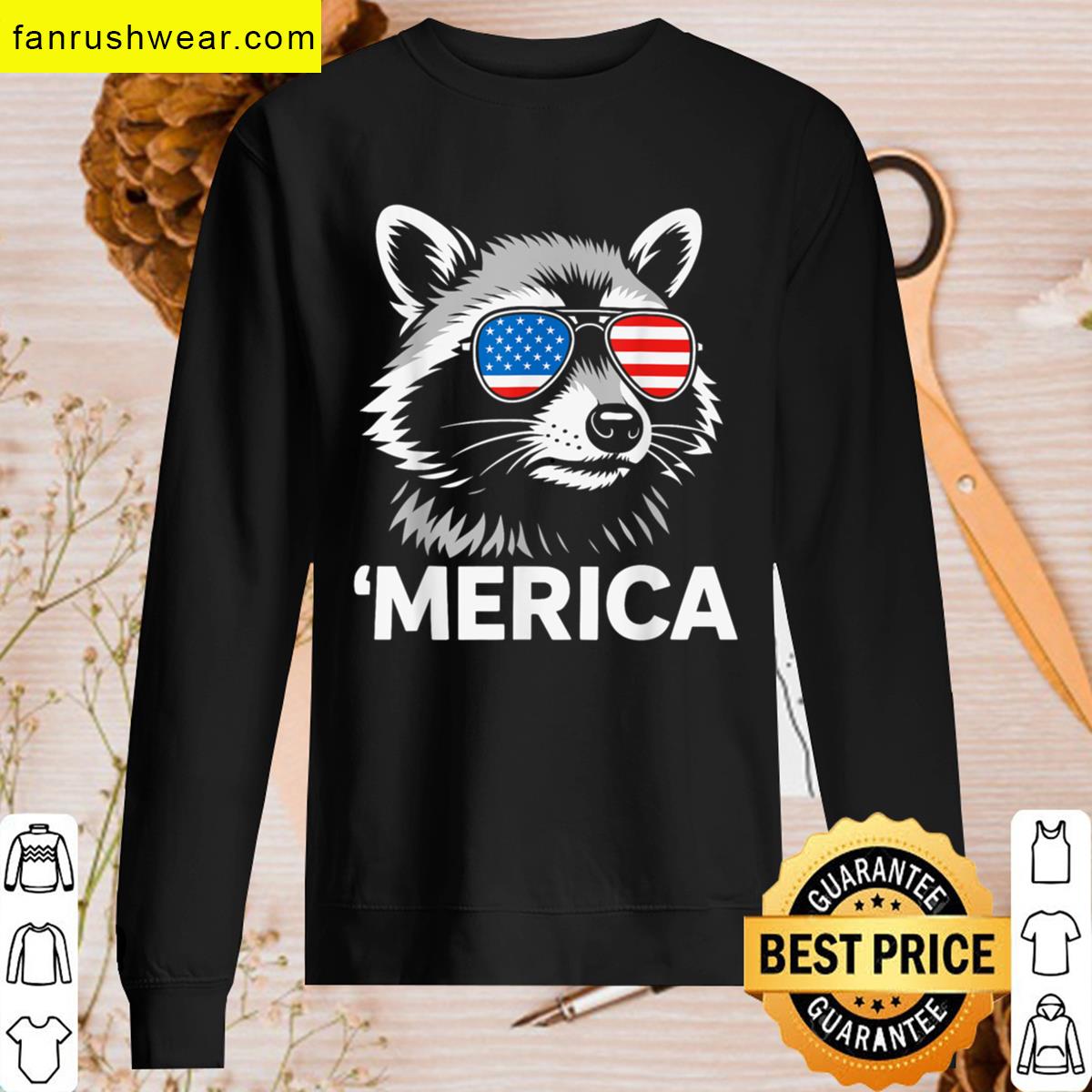 Patriotic Raccoon Humorous 4th Tee T-shirt