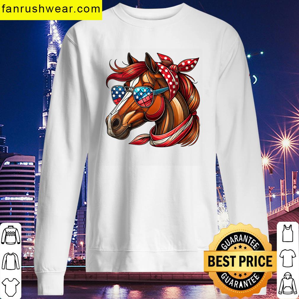Womens 4th Of July Horse T-shirt