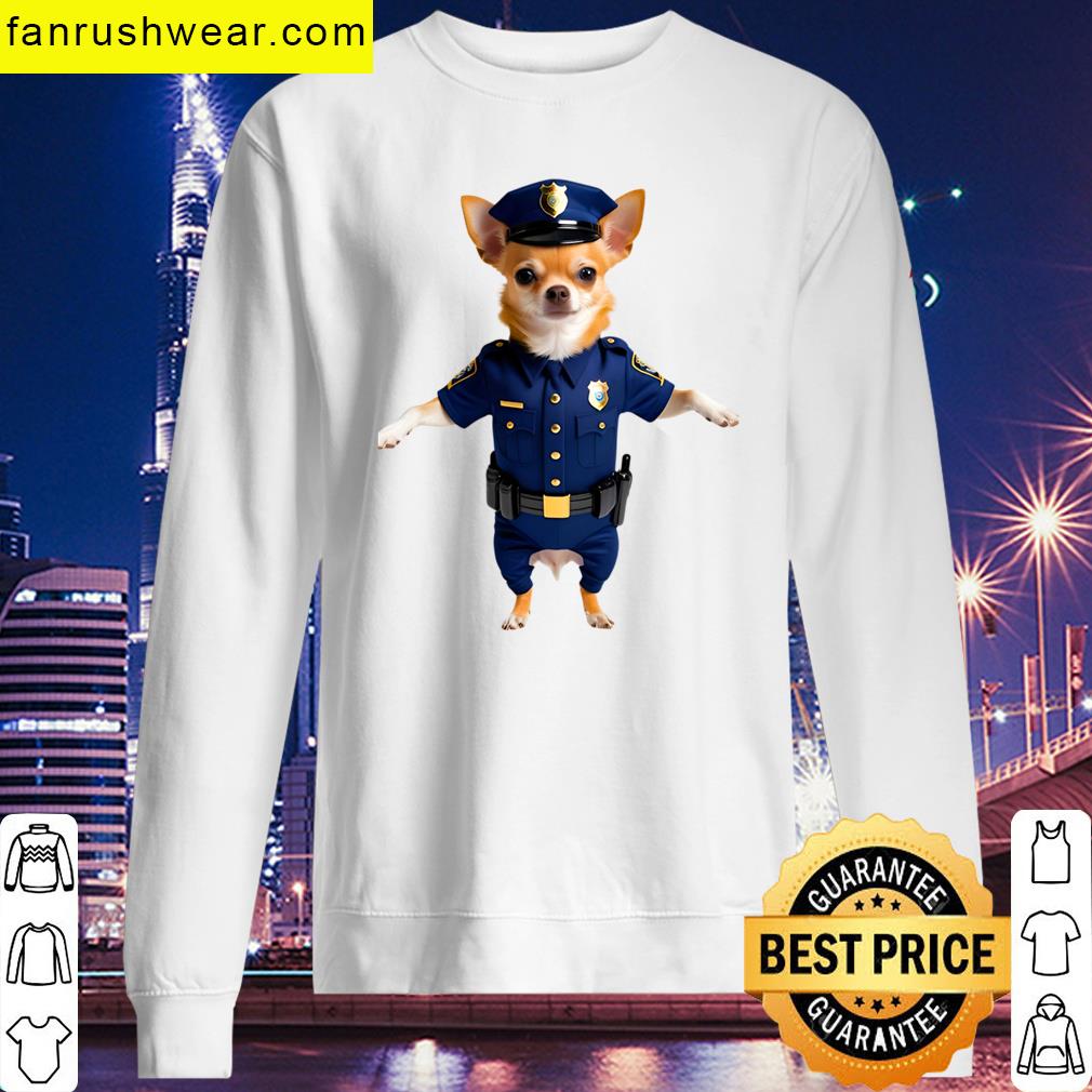 Police Officer Chihuahua Dog Design T-shirt