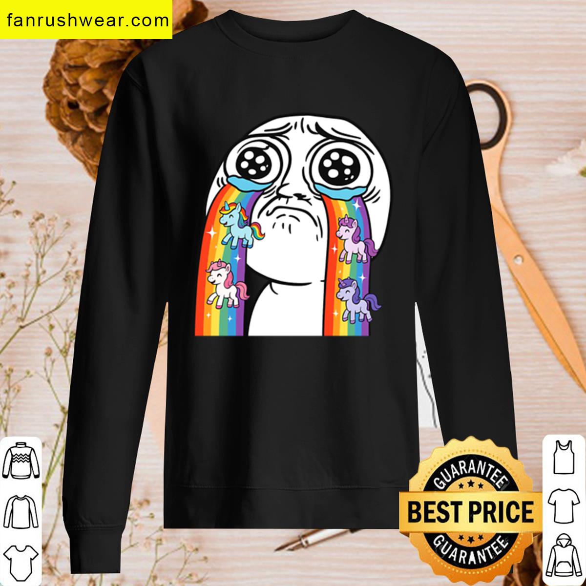 Unhappy Unicorns Crying Design T-shirt