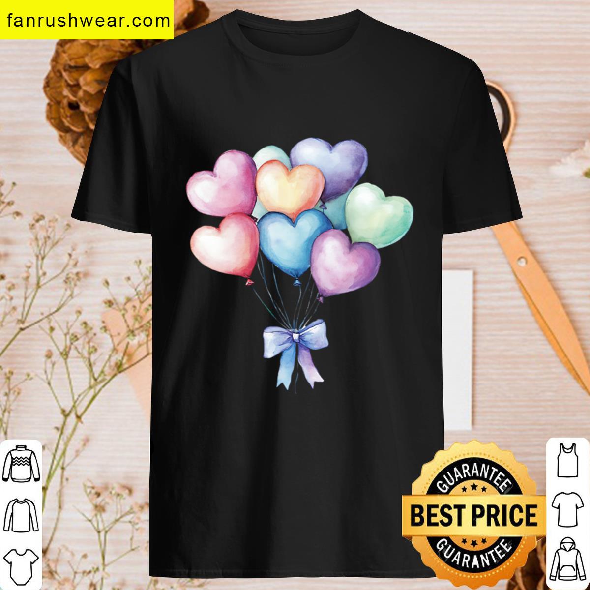 Colored Heart Balloons Design T-shirt