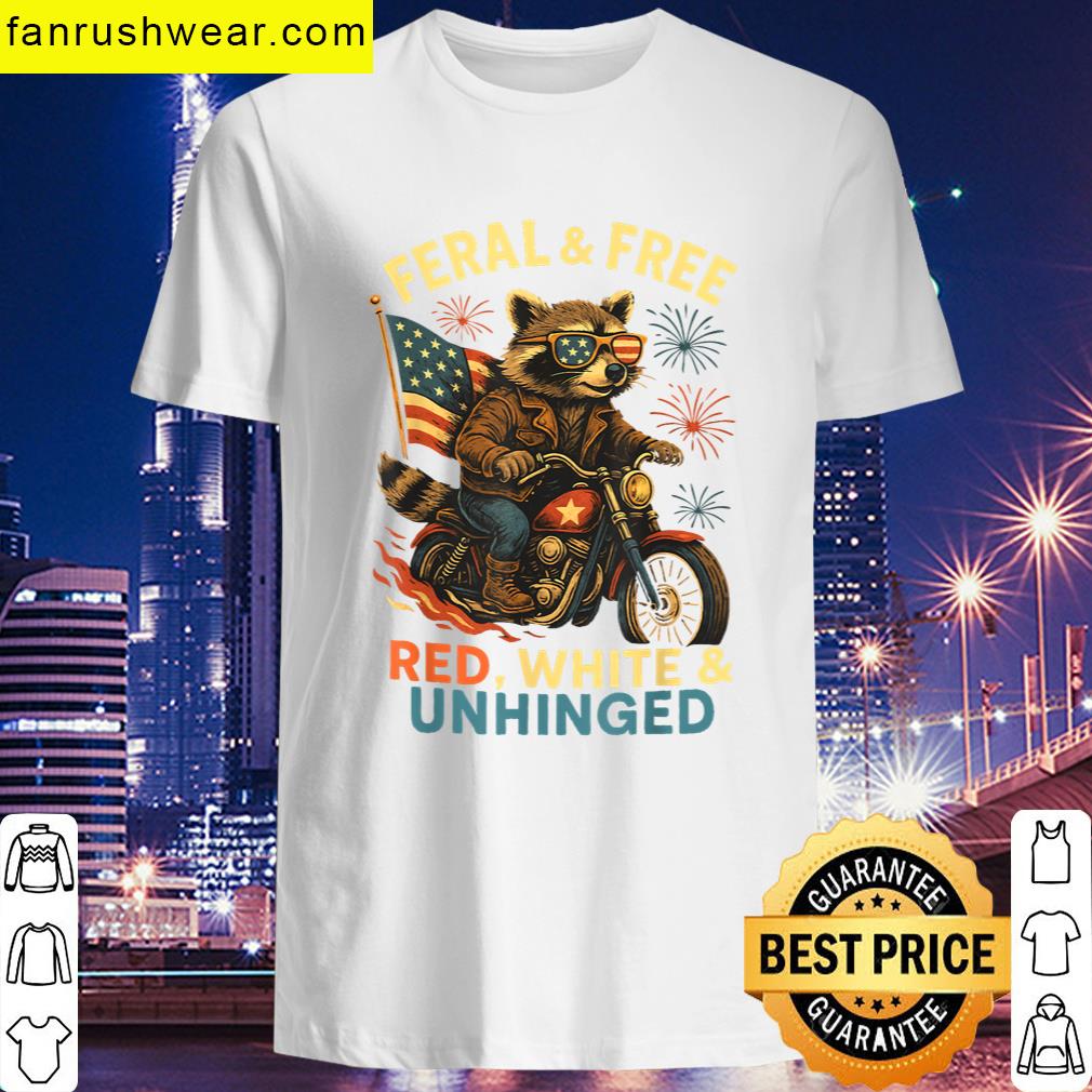 Fourth Of July Red White Raccoon T-shirt