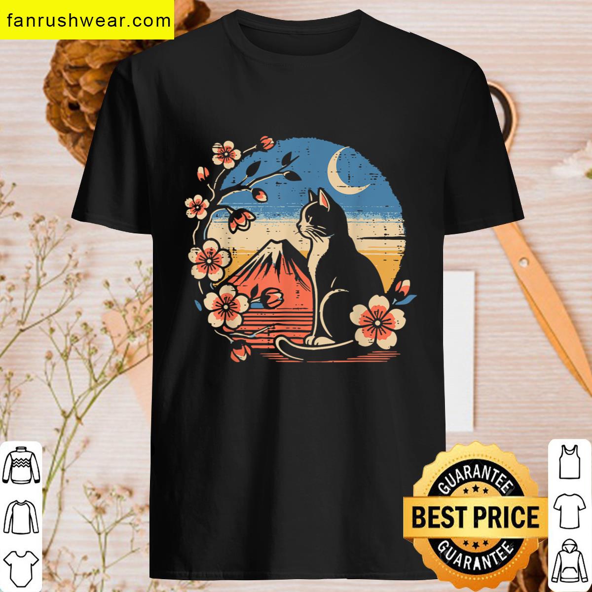Japanese Tuxedo Cat Design Wear T-shirt