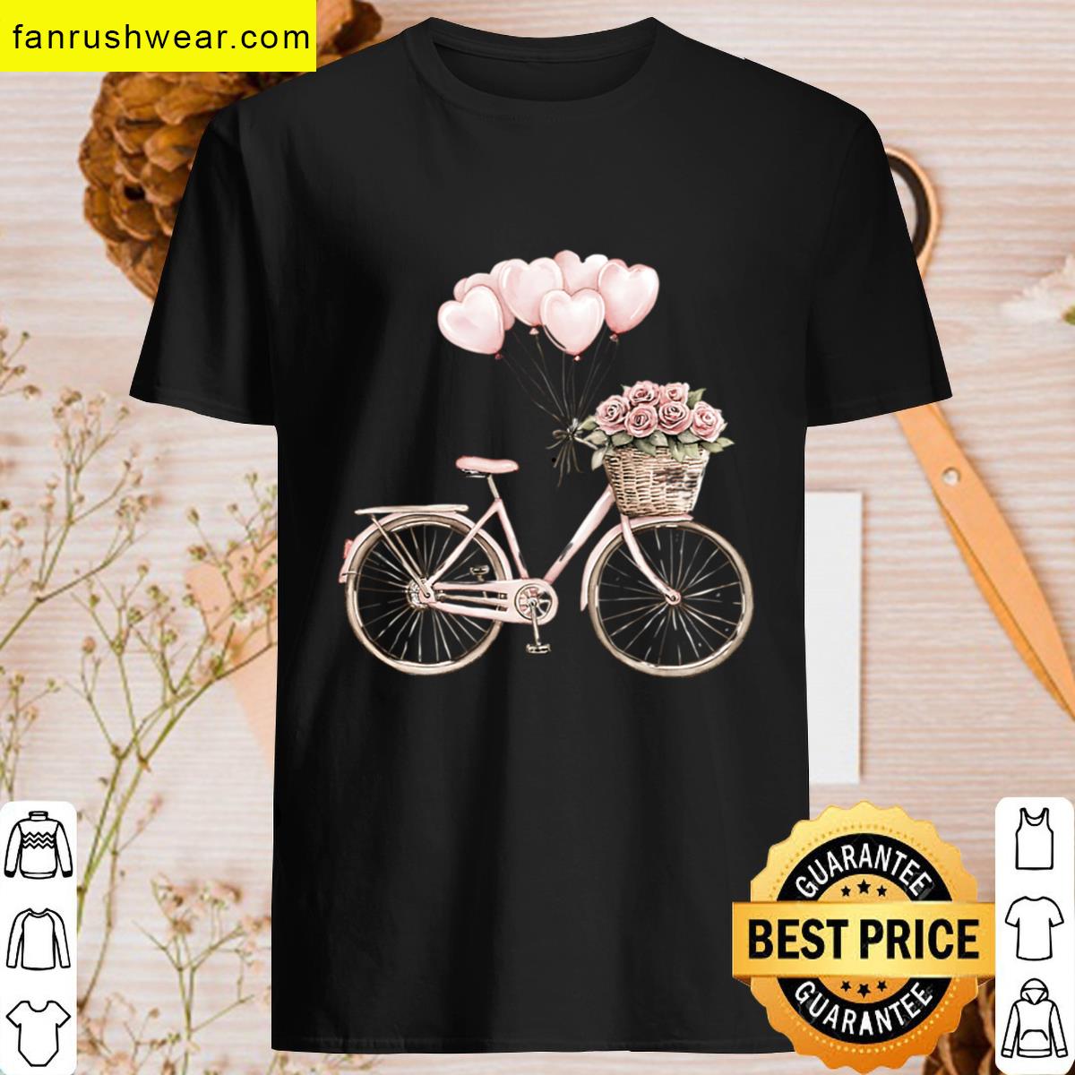 Pink Bicycle Casual Wear With Balloons T-shirt