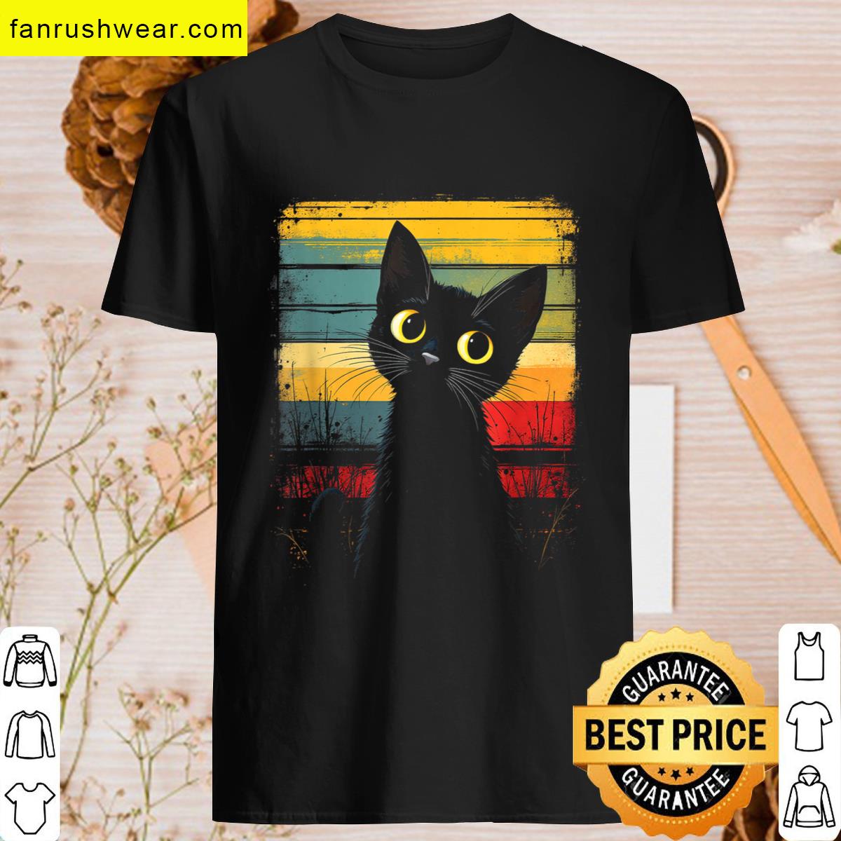 Retro Cat Print T-shirt