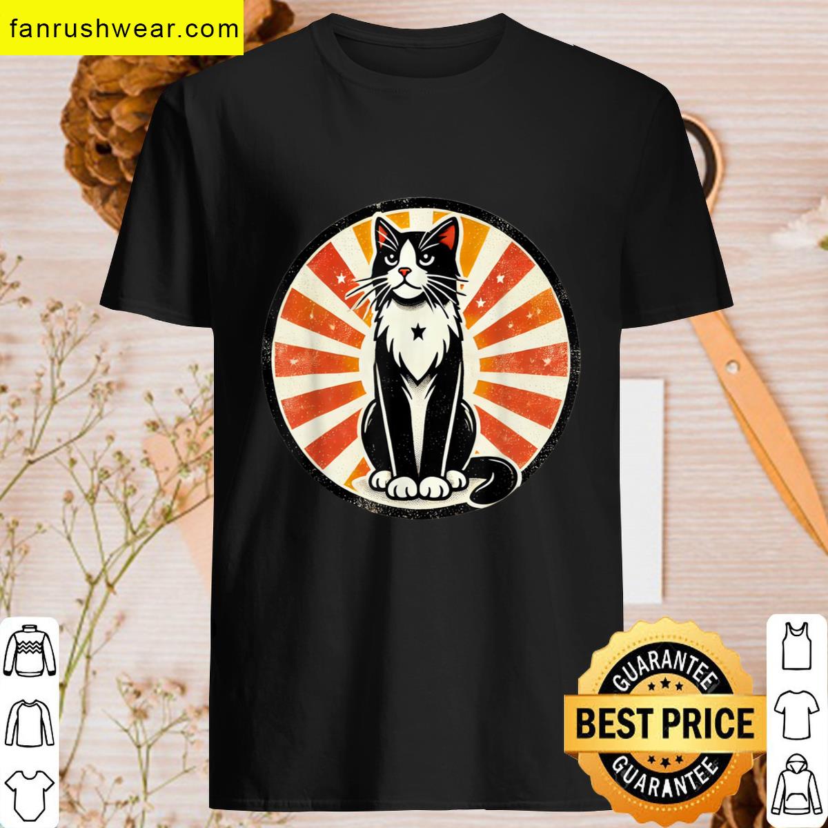 Vintage Cat Printed T-shirt