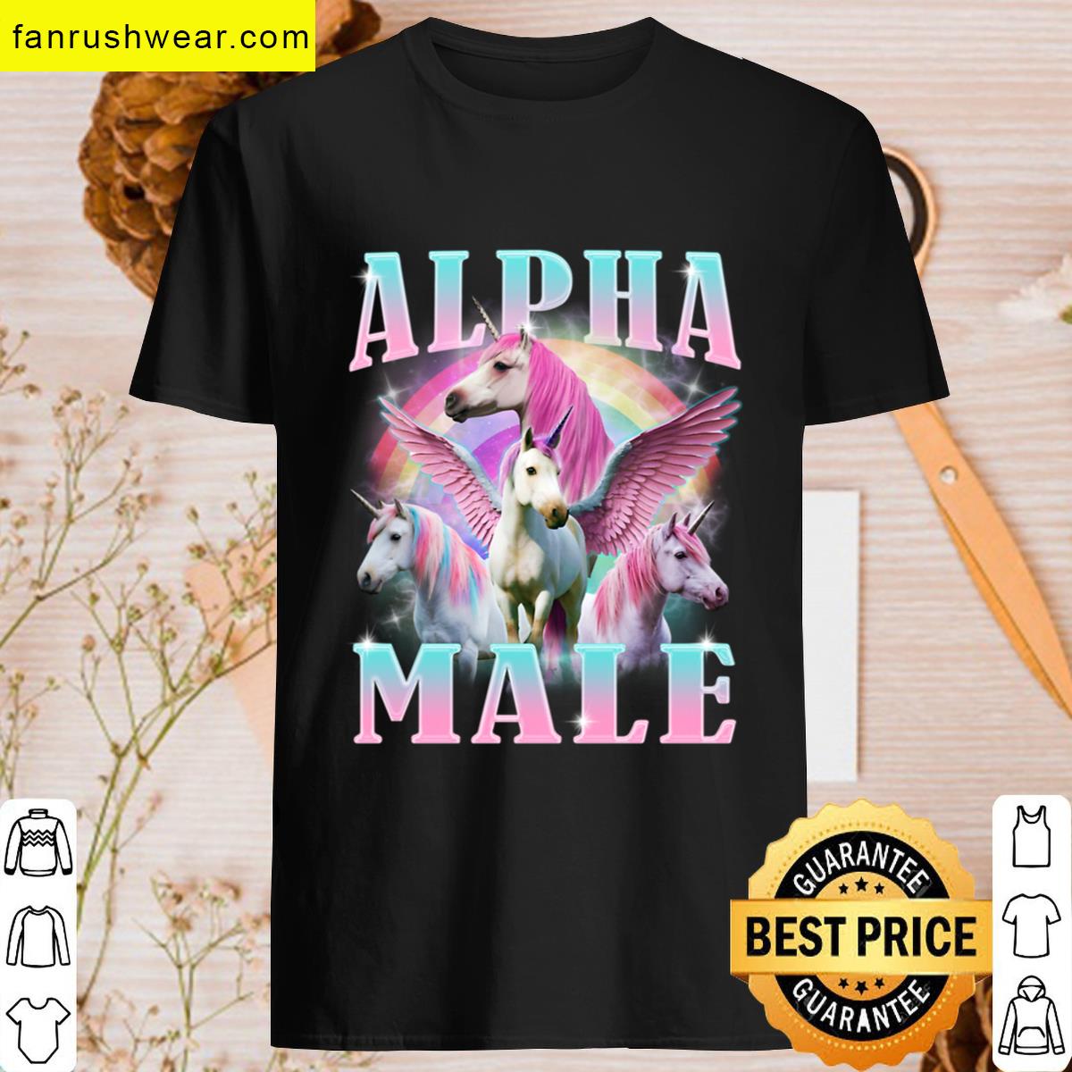 Alpha Male Unicorn Funny Meme T-shirt