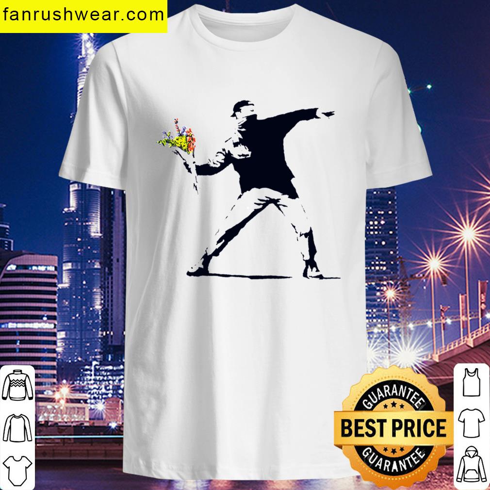 Banksy Flower Throw T-shirt