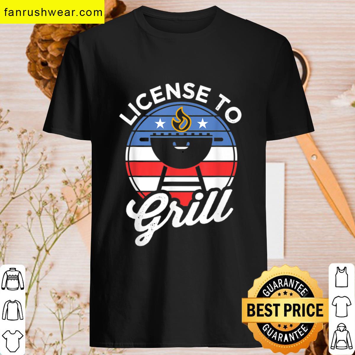 Bbq Grillmaster Funny Patriotic Barbecue Proud American Flag T-shirt