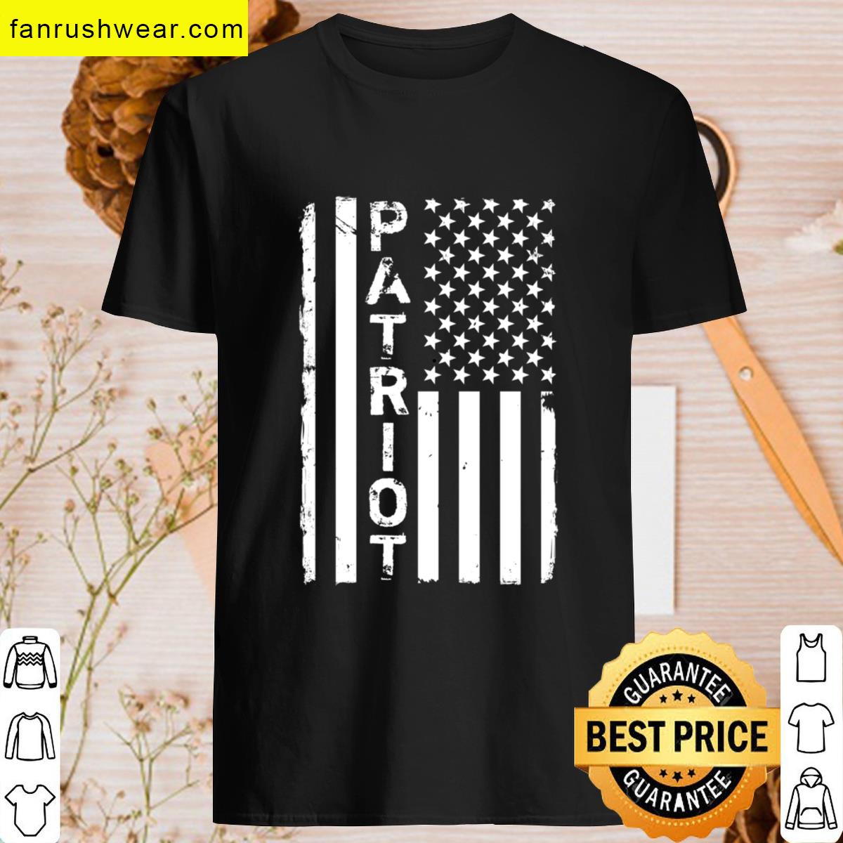 Distressed Bw American Flag T-shirt
