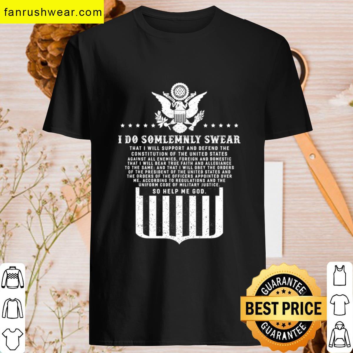 Oath Of Enlistment Patriotic Military Oversized T-shirt
