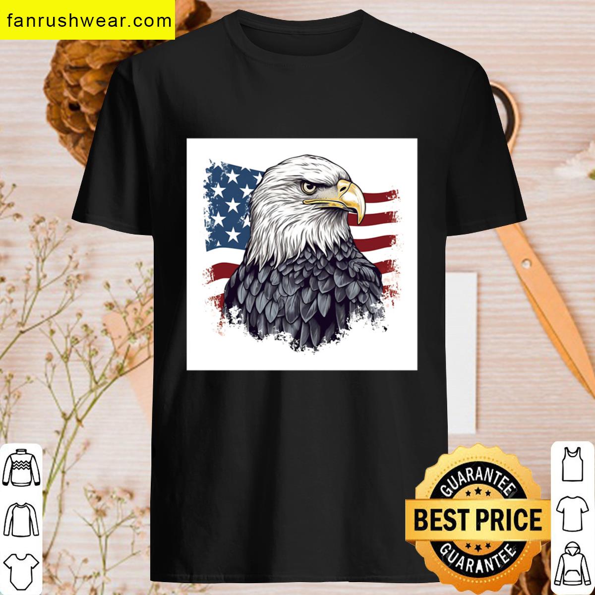 Patriotic American Flag Prin Oversized T-shirt