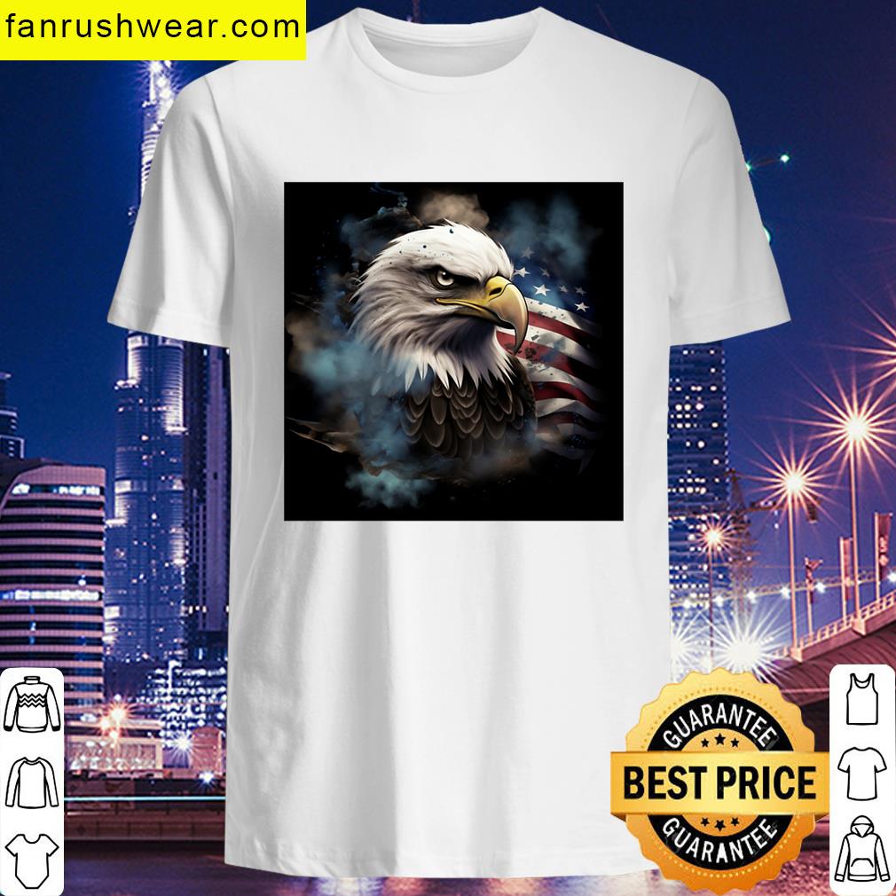 Patriotic American Flag Print Bald Eagle Print T-shirt