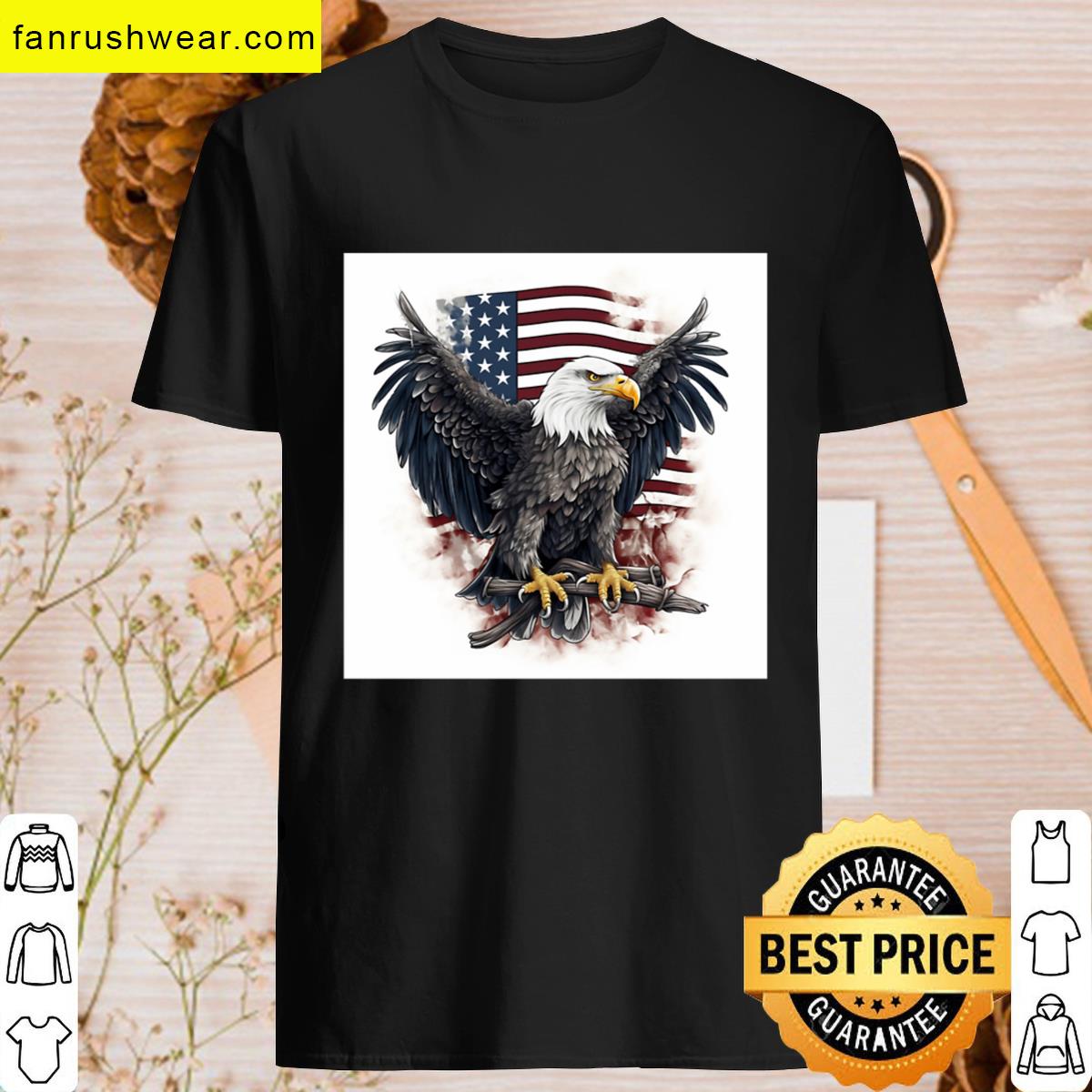 Patriotic American Flag Print T-shirt