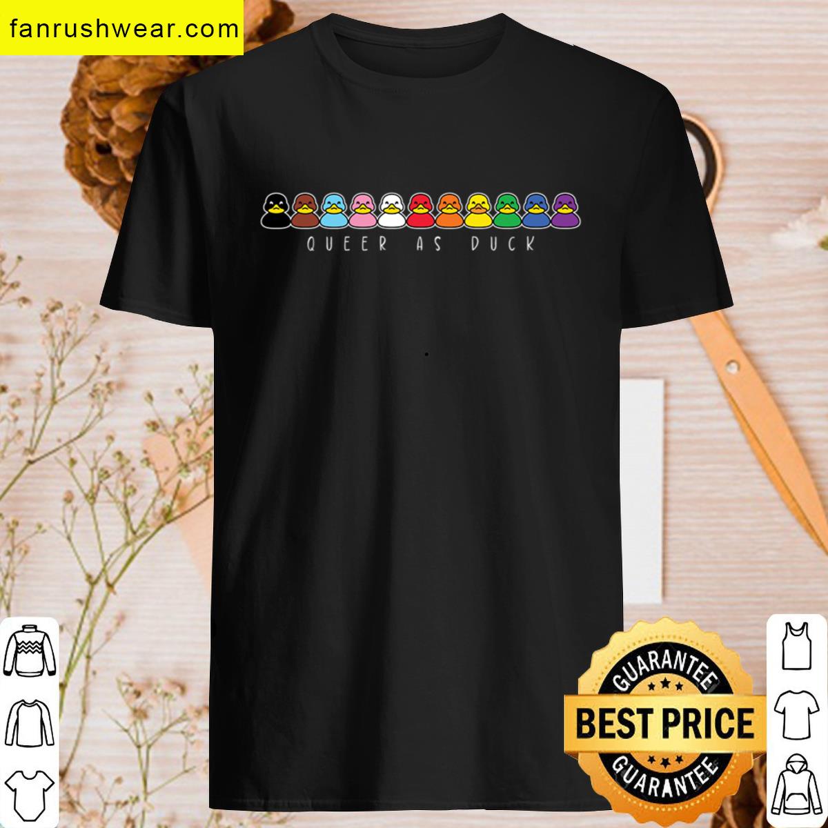 Queer As Duck Rainbow Pride Rubber Ducky T-shirt