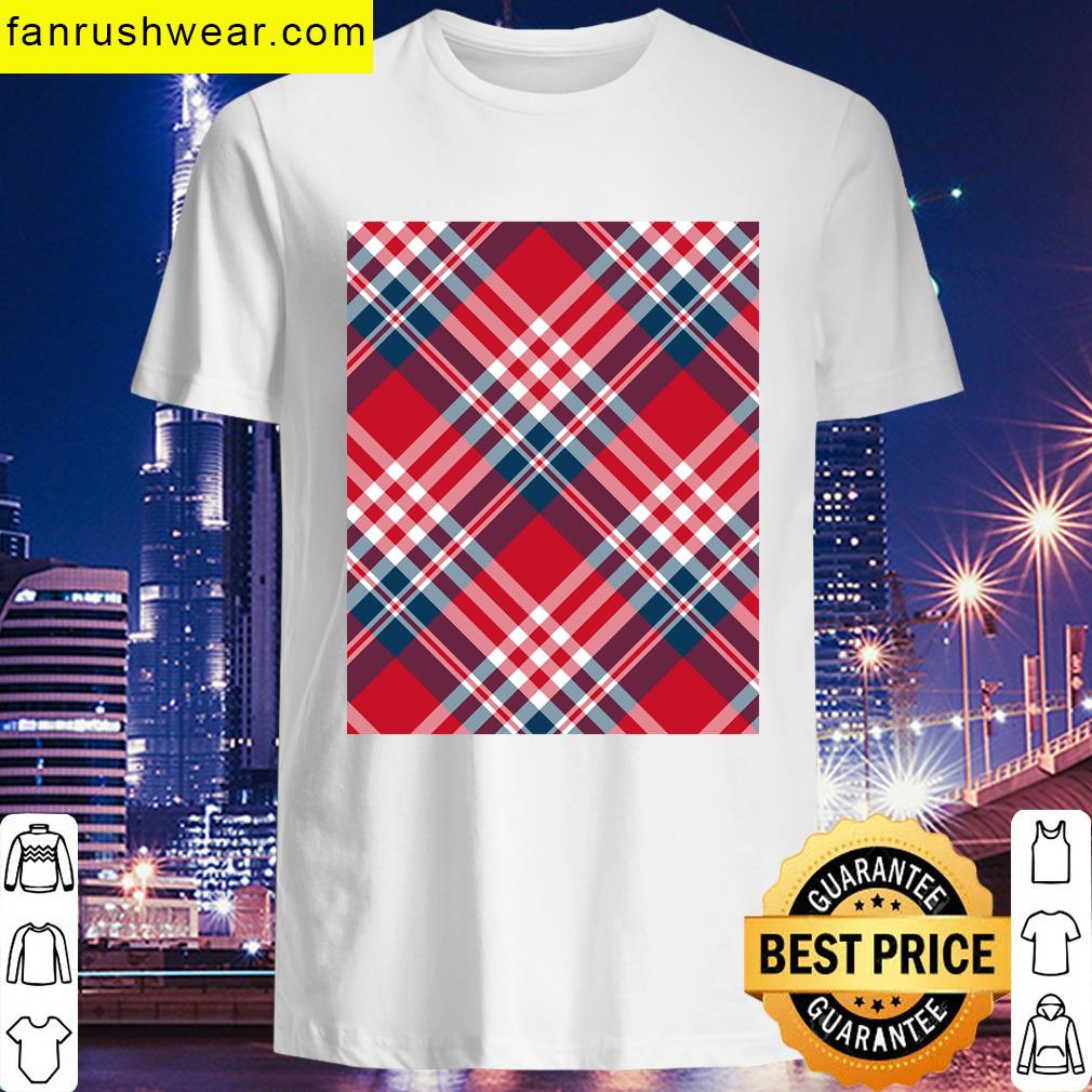 Red White And Blue Patriotic Plaid Graphic T-shirt