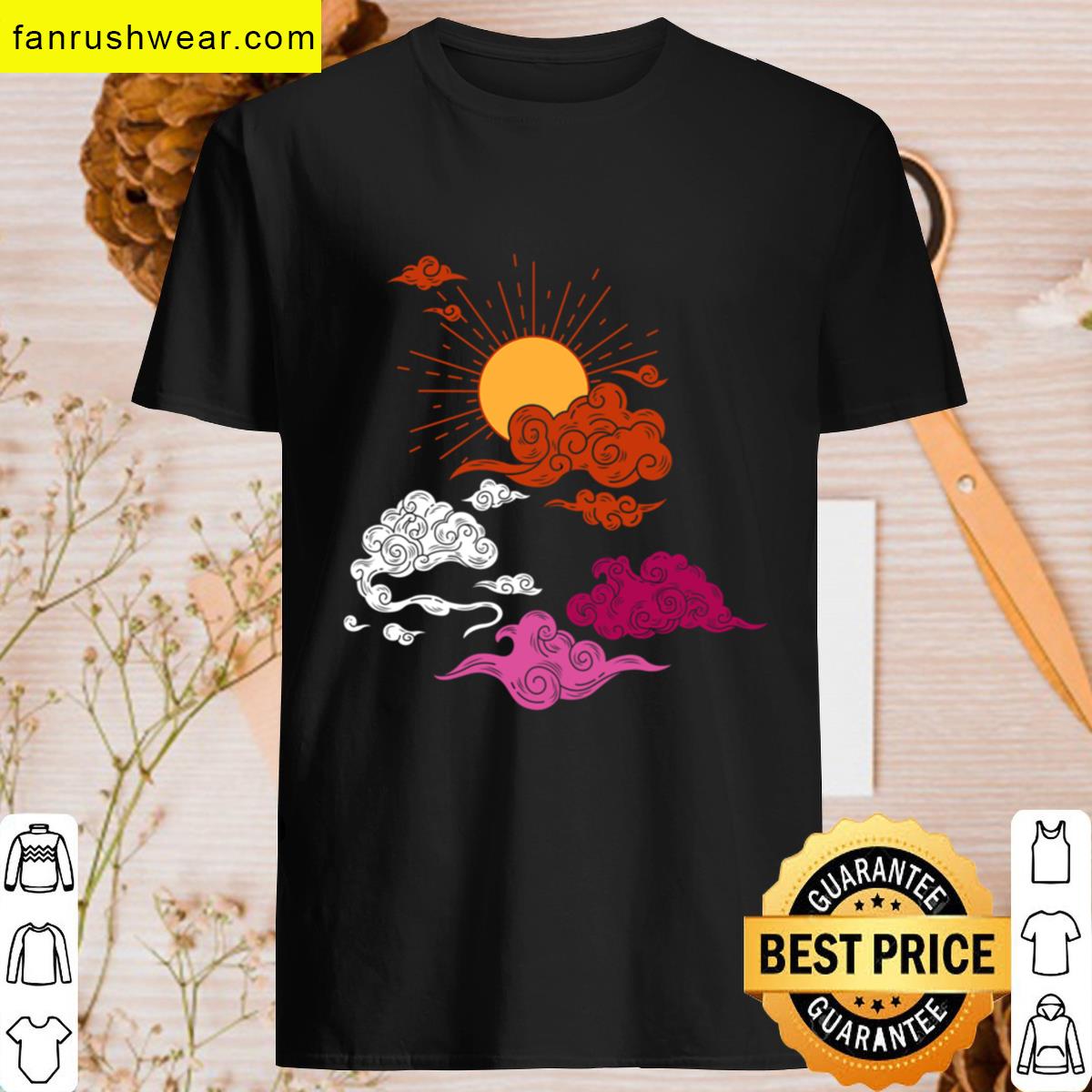 Suns And Clouds Lesbian Pride Oversized T-shirt
