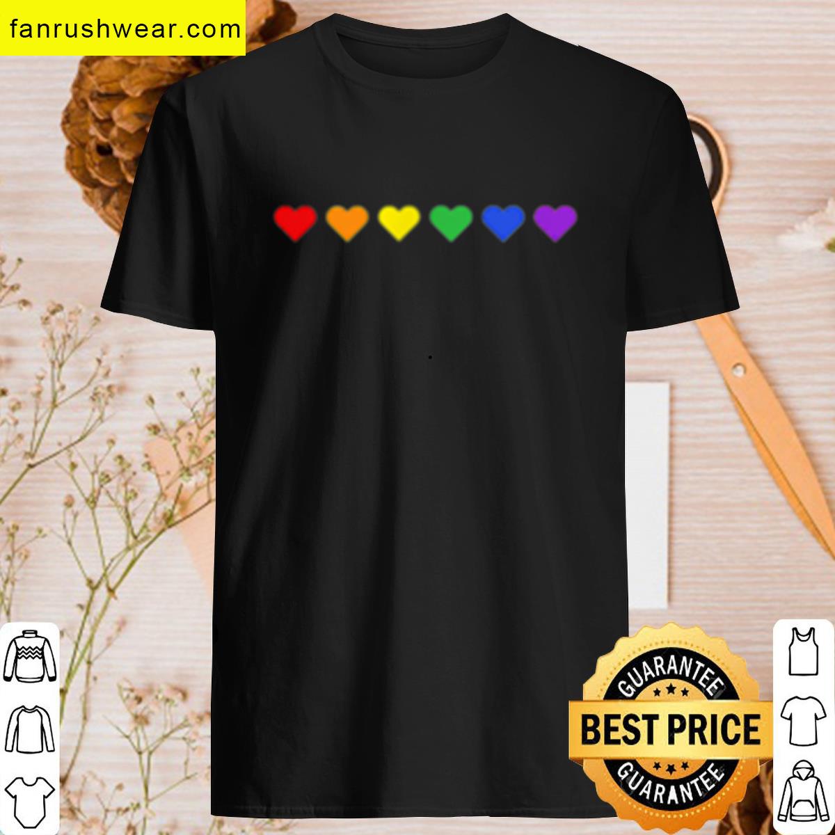 Tiny Rainbow Hearts Subtle Pride Month Flag Lgbt Gay Rights T-shirt